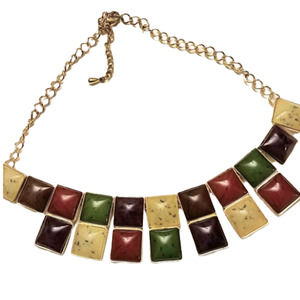 Statement Necklace Multi-Colors Earth Tones